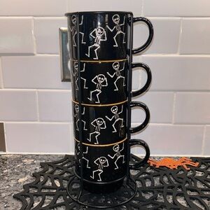 HALLOWEEN Skeleton Stacking Mug Set